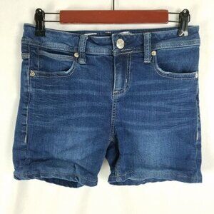 Seven7 Denim Shorts Womens 4 Blue Jean Mid Rise Embroidered‎ Pocket Medium Wash